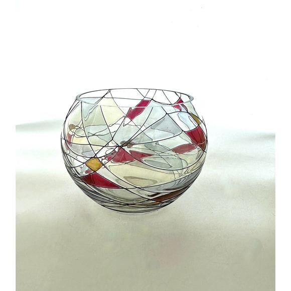 Retired Partylite Mosaic Calypso Glass Votive Holder Rose Bowl - Picture 3 of 10